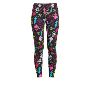 No Boundaries Juniors’ Skull Ankle Leggings NWT